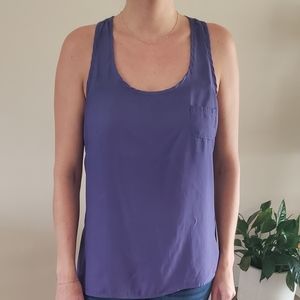 Purpley blue racer back tank top, size large